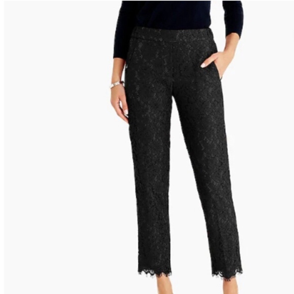 J Crew Black lace pants / size 8
